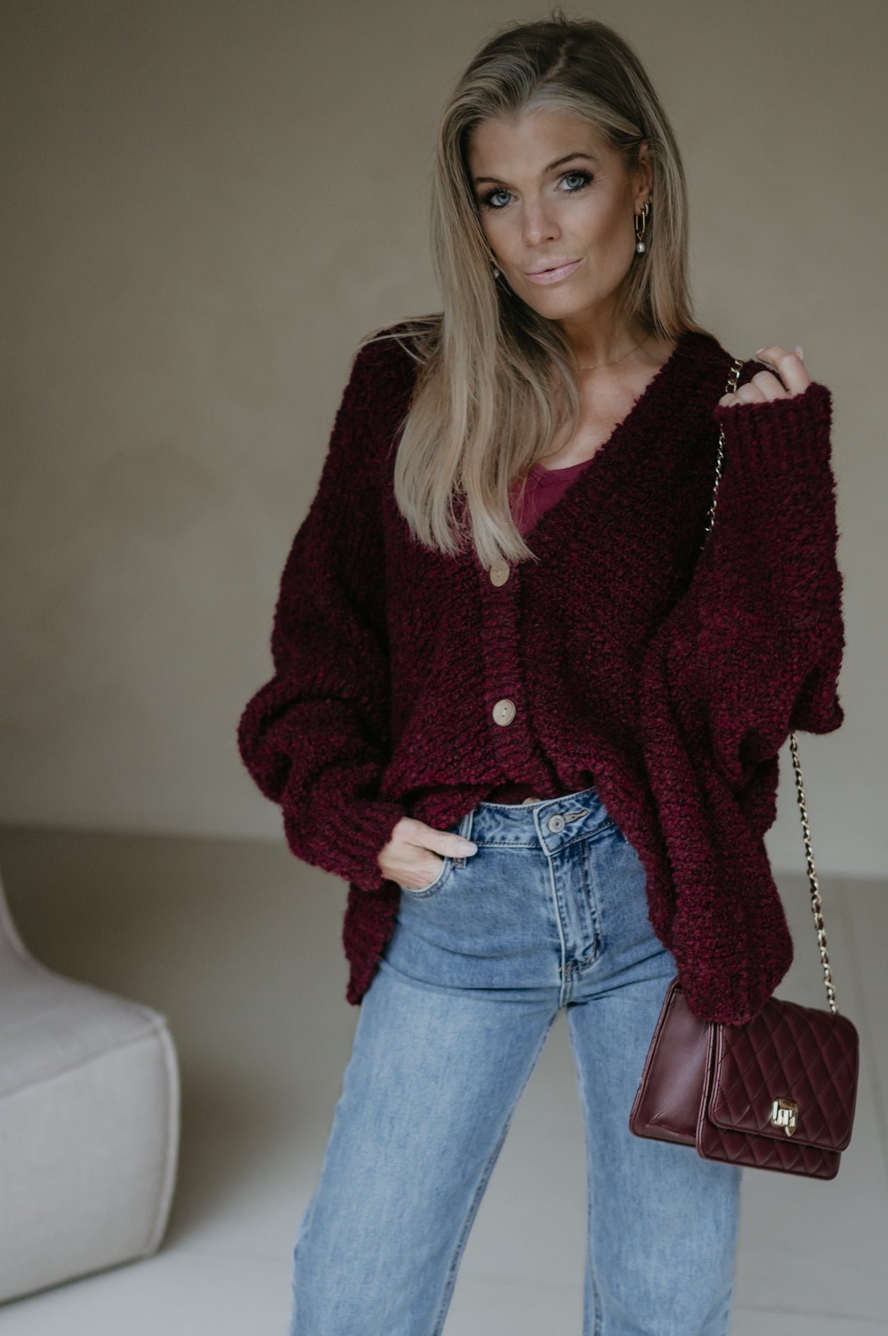 Facciamo cardigan I Bordeaux - Wild Souls by JV® - Cardigans