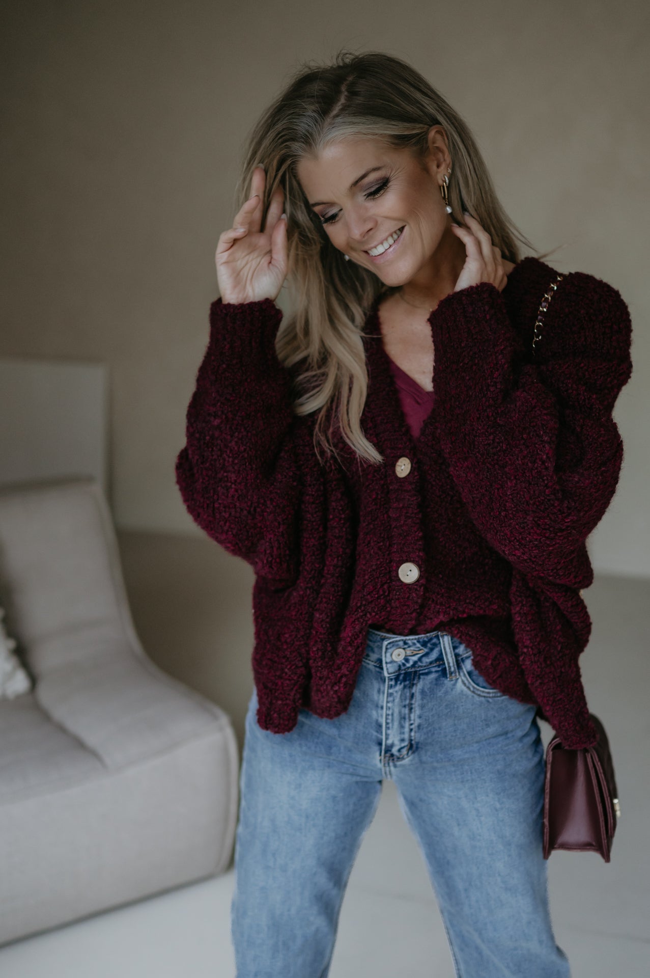 Facciamo cardigan I Bordeaux - Wild Souls by JV® - Cardigans