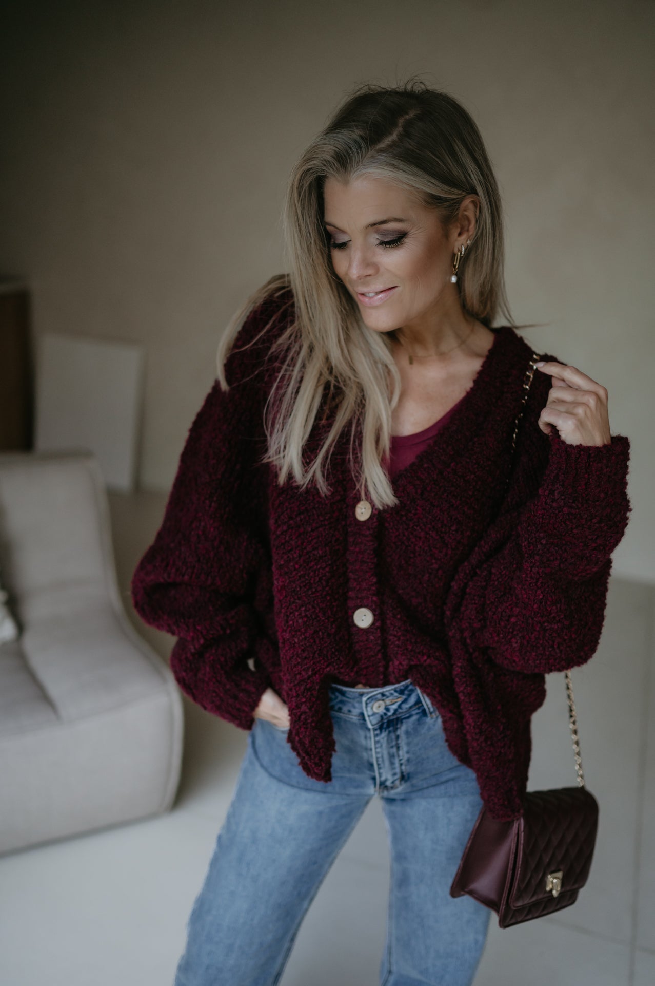 Facciamo cardigan I Bordeaux - Wild Souls by JV® - Cardigans