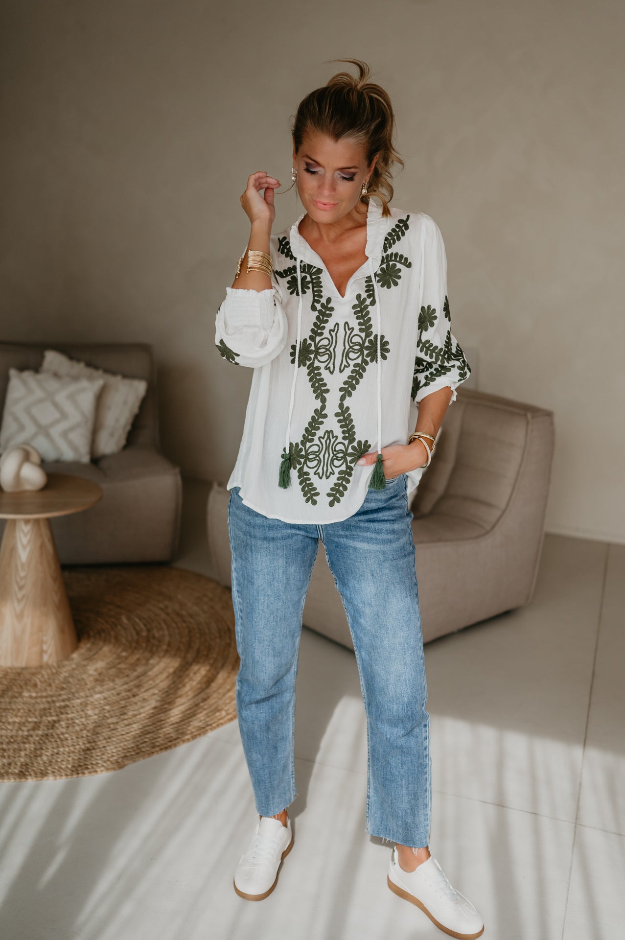 Luce blouse I Khaki - Wild Souls by JV® - Blouses