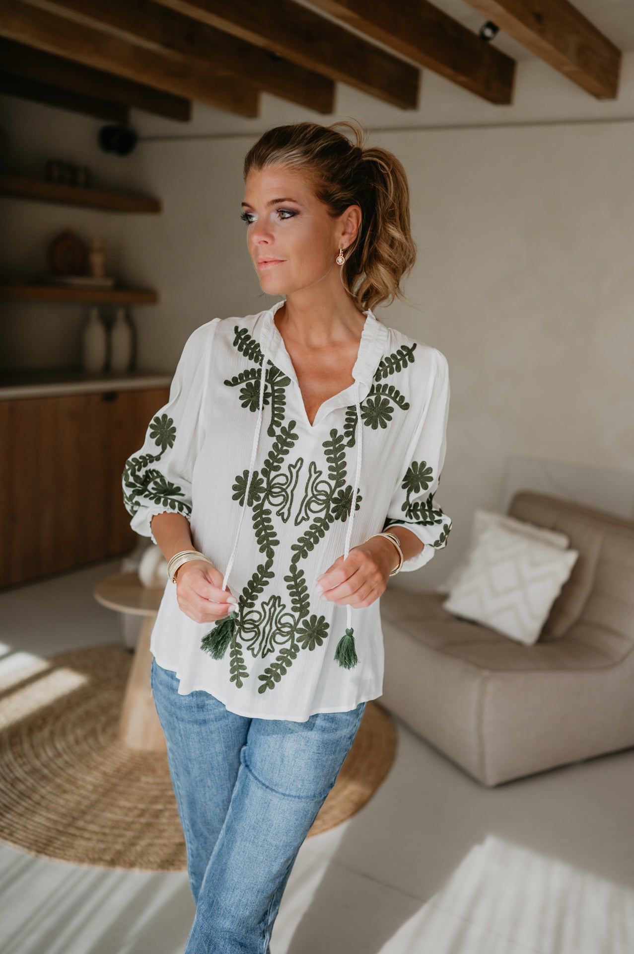 Luce blouse I Khaki - Wild Souls by JV® - Blouses