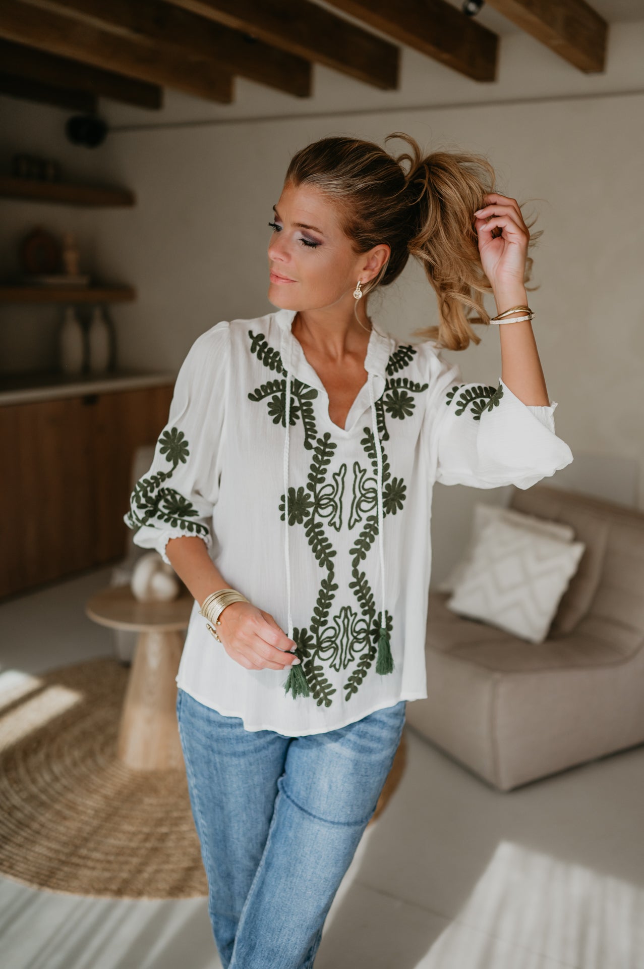 Luce blouse I Khaki - Wild Souls by JV® - Blouses