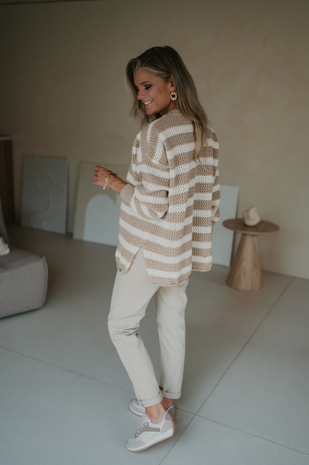 Milioni knit I Striped Beige - Wild Souls by JV® - Knits