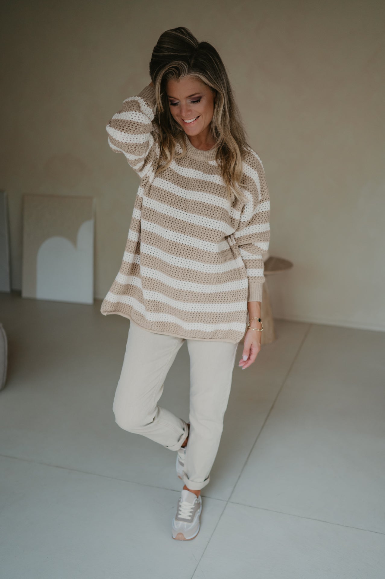 Milioni knit I Striped Beige - Wild Souls by JV® - Knits