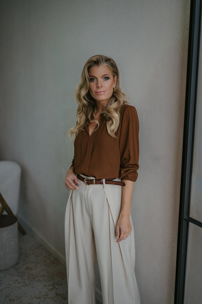 Niente blouse I Chocolate Brown - Wild Souls by JV® - Blouses