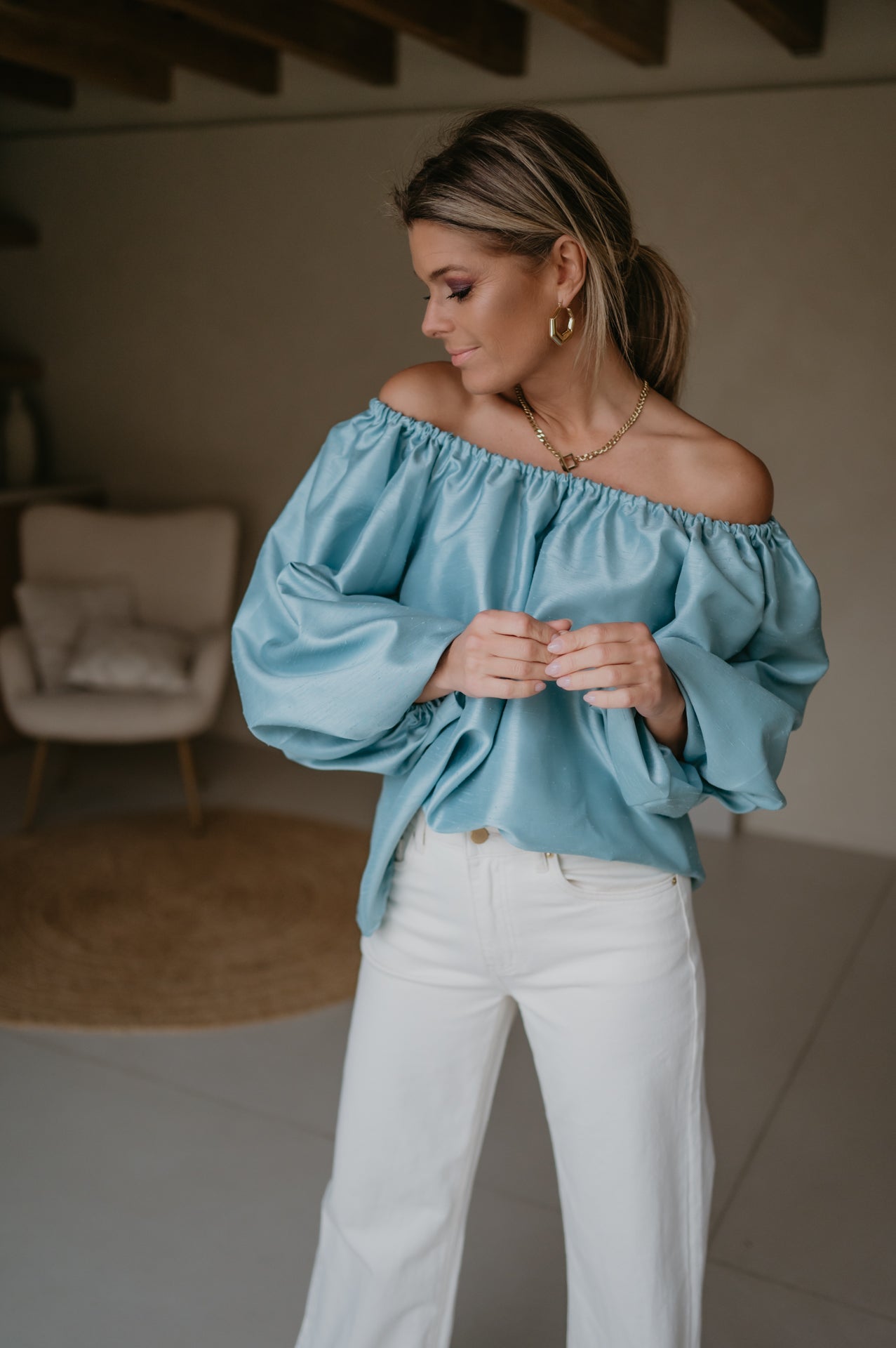 Piano blouse I Turquoise - Wild Souls by JV® - Blouses