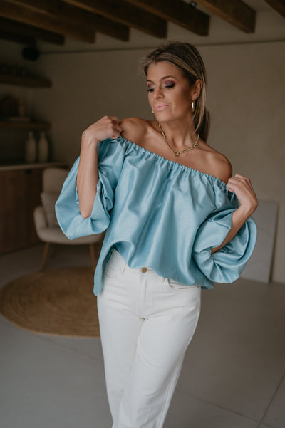 Piano blouse I Turquoise - Wild Souls by JV® - Blouses