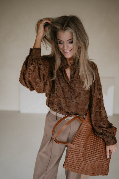 Serata blouse I Chocolate Brown - Wild Souls by JV® - Blouses