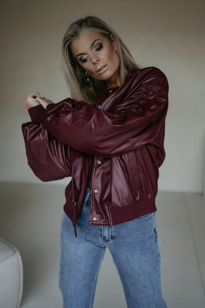 Tradurre bomber jacket I Burgundy - Wild Souls by JV® - Bomber Jackets