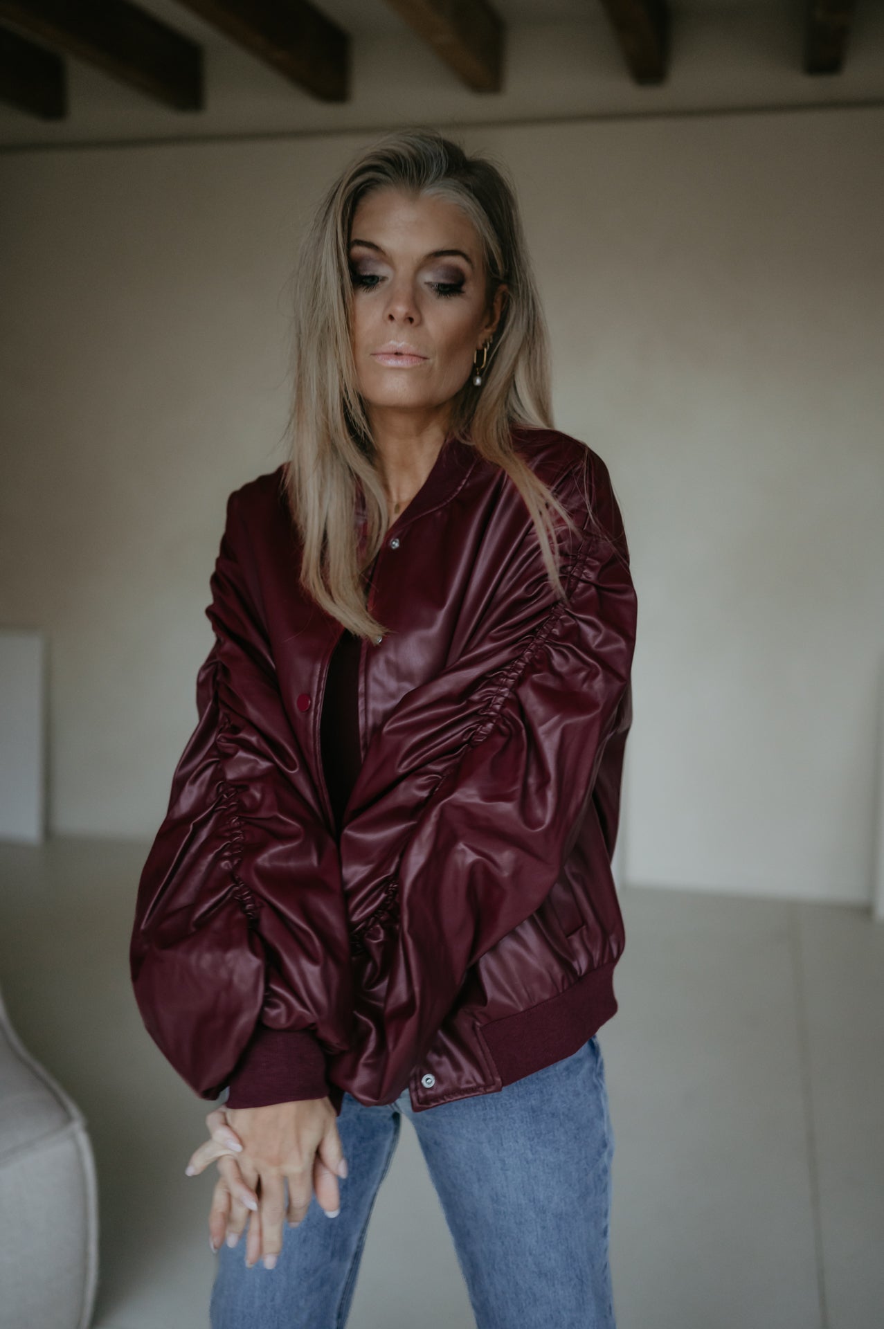 Tradurre bomber jacket I Burgundy - Wild Souls by JV® - Bomber Jackets