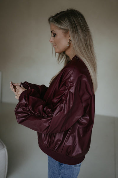 Tradurre bomber jacket I Burgundy - Wild Souls by JV® - Bomber Jackets